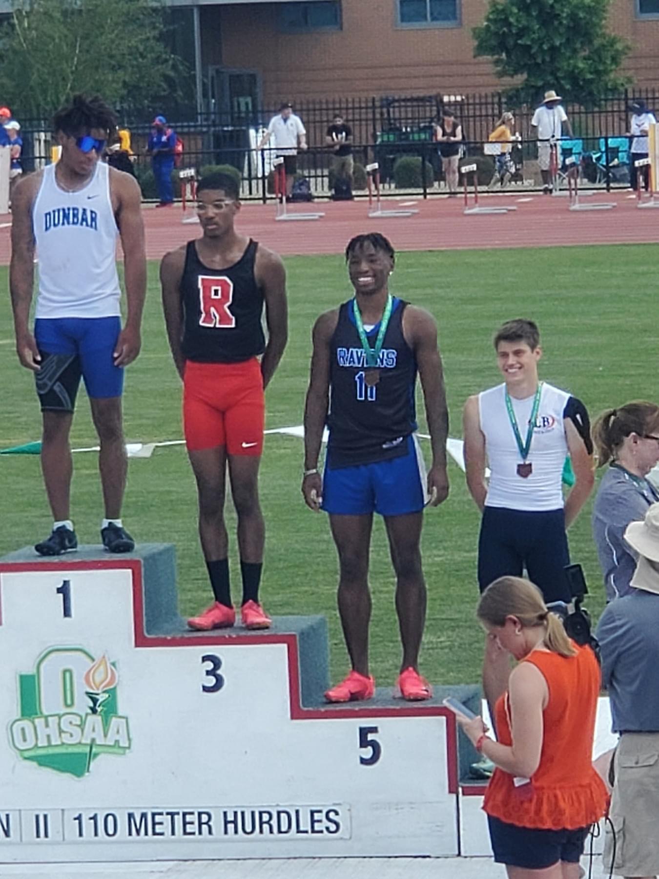 Pavel Henderson Ravenna High School Ravenna’s Pavel Henderson earned a spot on the podium with a 5th place finish in the 110 meter hurdles.