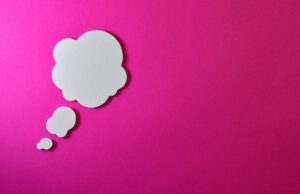 Thoughts From the Big Store white bubble illustration