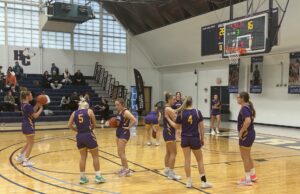 Badger girls basketball stunned by Wolverines in season opening defeat The Berkshire Badgers girls get some shots up during halftime/Photo by Daniel Sherriff