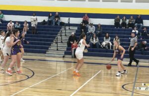 Berkshire girls basketball bogged down by third quarter in loss against Wickliffe The Berkshire Badgers girls' basketball team tries to get their offense set/Photo by Daniel Sherriff