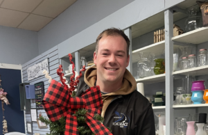 Rotary Christmas tree auction makes Mantua shops merrier Patrick Yackmack poses with a Rotary Tabletop Christmas tree. Decorated by the high school Wrestling Squad, this tree and others will be displayed at Patrick’s shop, Crooked River Flowers, Gifts, and More on Main Street in Mantua Village.