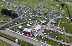 You Had To Be There – Car Show Exceeds Expectations A view from above mid-day during the Zach Peterson Memorial Scholarship Car Show held at Nelson Ledges Race Track on Monday, Sept 1, 2025.