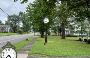 Windham Historical Society plans to have street clock erected on Town Hall lawn Spec of new street clock on WIndham Town Hall Lawn