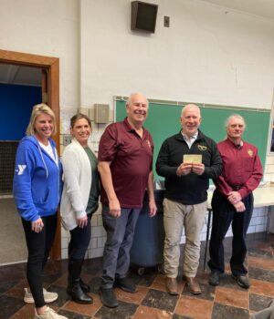 Pictured left to right NGCC Board members Kim Curry, Danielle Hoislbauer, DGK John Wolanin, Brother and Board Member Ted Lysiak and Grand Knight Greg Leopold/Photo courtesy of Grand Knight Greg Leopold