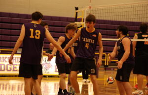 Berkshire boys’ volleyball engineers thrilling comeback victory against Rangers Badgers' junior outside hitter Danny Starr (4) is fired up in Berkshire's thrilling comeback victory against Eastlake North last Thursday evening in Burton/Photo by Caitlyn Rucinski
