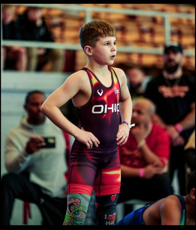 Crestwood 3rd grader Kayden Miller became the first wrestler in the history of the Crestwood Youth Wrestling program to win a state title at the OAC meet/Photo courtesy of Miranda Miller
