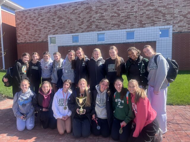 The Aurora Greenmen girls' track & field team captured the Don Faix Invitational Title by scoring 127.0 points last Saturday at Crestwood High School/Photo courtesy of Greg Cicero