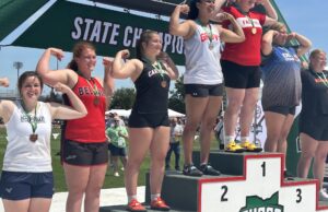 Cardinal’s Krebs and Thistlethwaite capture All-Ohio honors at D-V state meet Cardinal junior Olivia Krebs' debut at the Ohio High School Athletic Association Division V state meet resulted in her earning fourth place in the shot put last weekend at The Ohio State University's Jesse Owens Memorial Stadium - Photo by Daniel Sherriff