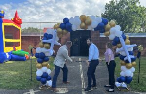 Former West Park Elementary becomes Portage Leadership Academy Portage Leadership Academy superintendent Darryl Lindsay (left), principal Zach Penrod (middle) and office manager Jessie Mack (right) commemorate the grand opening of the PLA last Saturday morning in Ravenna - Photo by Daniel Sherriff