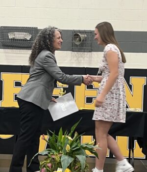 JA Garfield’s Riley Grace being awarded a $5,000 scholarship!