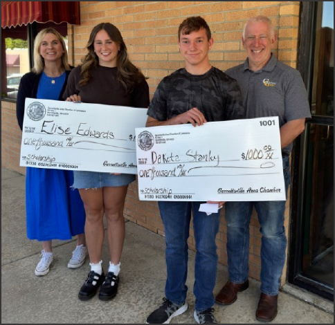 The Garrettsville Area Chamber of Commerce selected Elise Edwards and Dakota Stanley as the recipients of its annual $1,000 local scholarships The Garrettsville Area Chamber of Commerce selected Elise Edwards and Dakota Stanley as the recipients of its annual $1,000 local scholarships