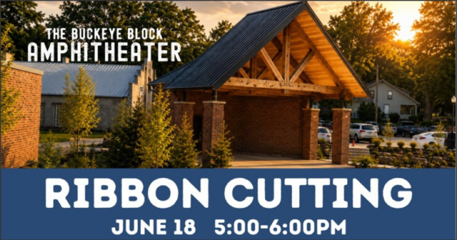 The Garrettsville Area Chamber of Commerce will host a ribbon-cutting ceremony for the new Buckeye Block Amphitheater on June 18 at 5 p.m.