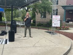 Townhall II Integrated Health Services hosts fourth annual Community Picnic Director & Founder Raynard Packard of The Packard Institute gives a brief speech on his road to recovery at Townhall II's Integrated Health Services' community picnic last Saturday afternoon at Hometown Bank Plaza in Downtown Kent - Photo courtesy of Daniel Sherriff