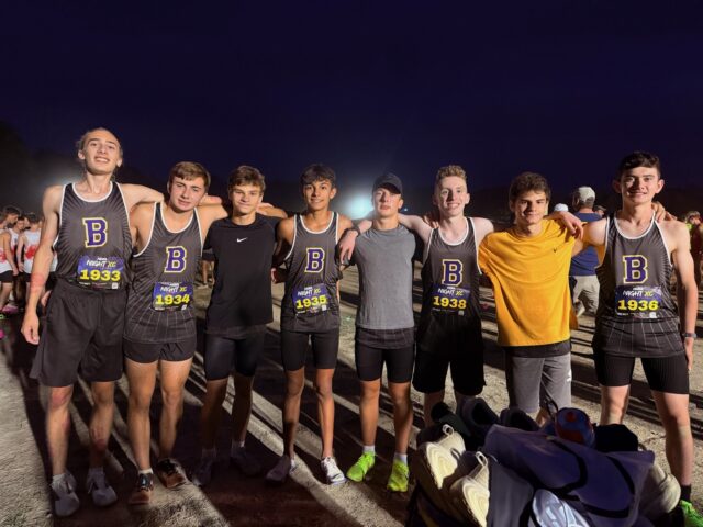 The Berkshire Badgers boys' cross country team finished in third place, scoring 217 points at the Hoka Night Showcase last Saturday evening at the SPIRE Institute in Geneva - Photo courtesy of Bryan Wadsworth