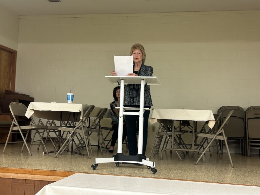 Hope Town Ohio Board President Marilyn Sessions was the guest speaker at the Windham Historical Society's special dedication ceremony last Wednesday evening - Photo by Daniel Sherriff