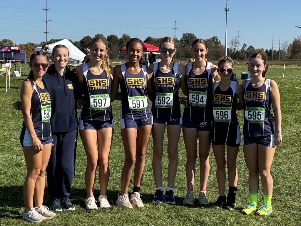 The Streetsboro Rockets girls' cross country team captured 10th place to net a regional team berth at the OHSAA Division III district meet last Saturday at Lorain Community College - Photo courtesy of Coach Larry Hoffman